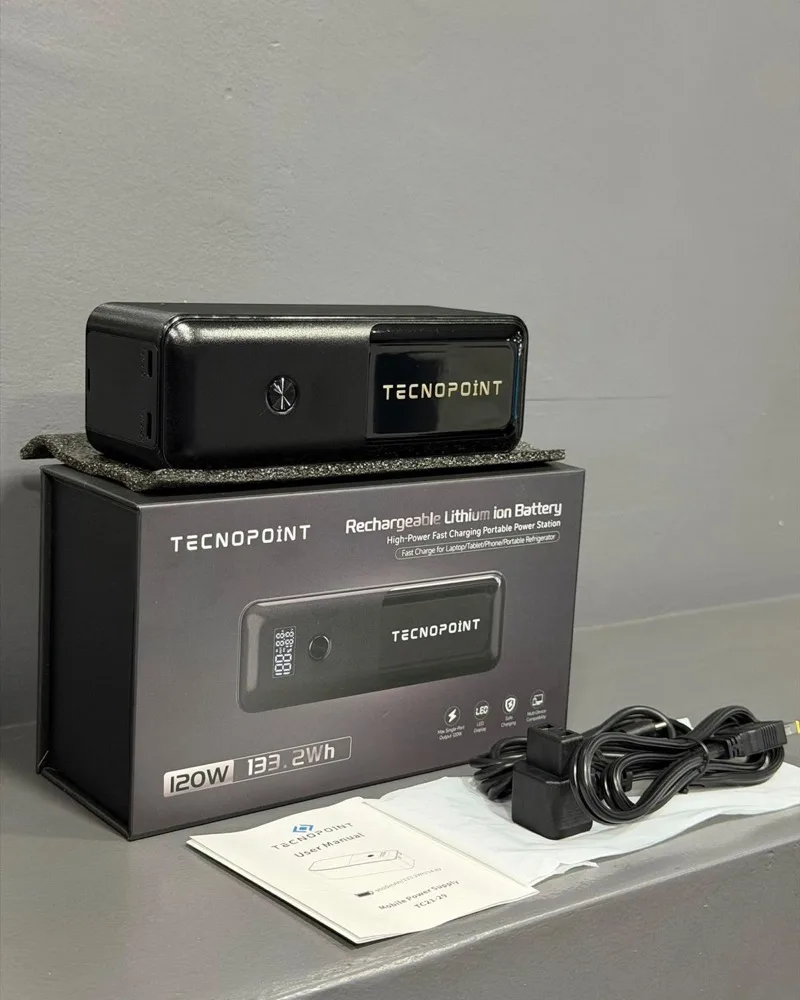 TecnoPoint 120W Taşınabilir Güç İstasyonu — 133.2Wh, Araç Buzdolabı Uyumlu 3